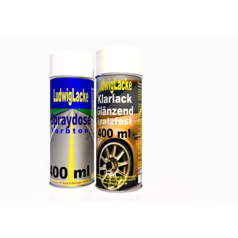 400ml Autolack Spraydose Mayagelb (Farbcode: Y1U) für ihren Audi und 400ml Klarlackspray von Ludwiglacke.