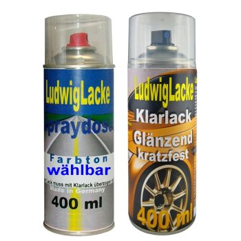 400ml Autolack Spraydose Bermuda Blue (Farbcode: 26) für ihren Chevrolet und 400ml Klarlackspray von Ludwiglacke.