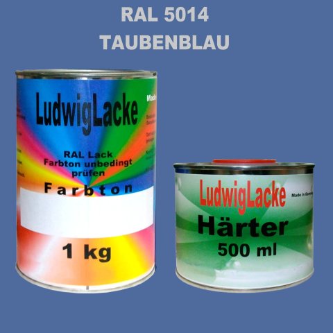 RAL 5014 1,5 kg SET Autolack Qualität GLÄNZEND incl. 0,5 ltr. Härter