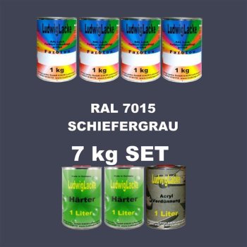 RAL 7015 MATT Autolack SET 7 kg incl. Härter und...