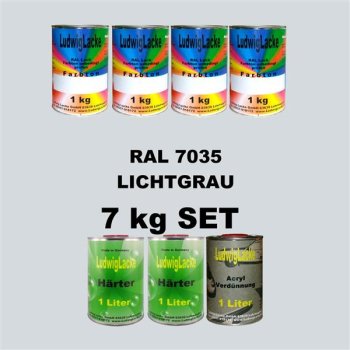 RAL 7035 MATT Autolack SET 7 kg incl. Härter und...