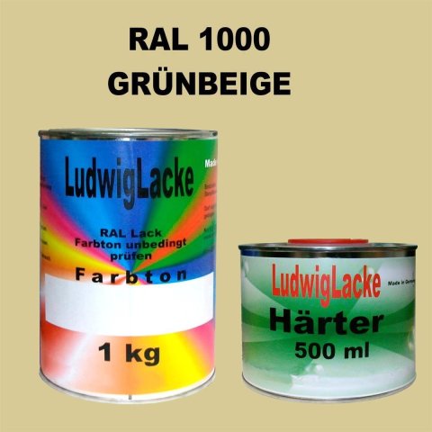 RAL 1000 1,5 kg SET Matt Autolack Qualität incl. 0,5 ltr. Härter