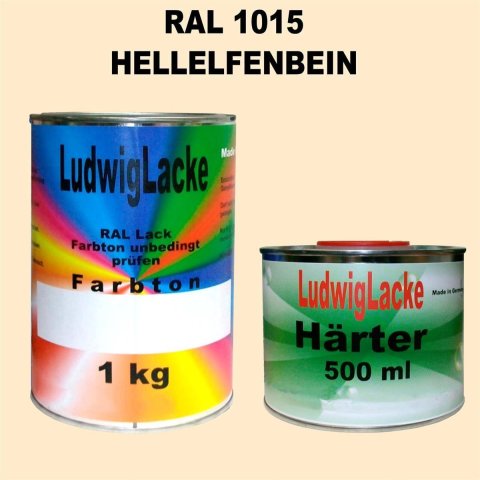 RAL 1015 1,5 kg SET Matt Autolack Qualität incl. 0,5 ltr. Härter