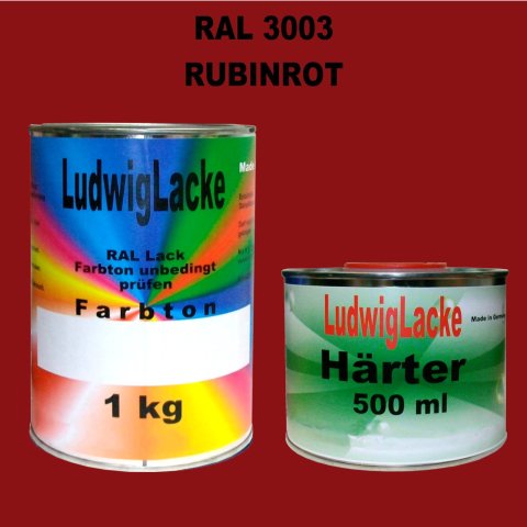 RAL 3003 1,5 kg SET Matt Autolack Qualität incl. 0,5 ltr. Härter