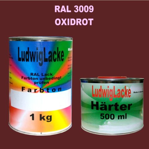 RAL 3009 1,5 kg SET Matt Autolack Qualität incl. 0,5 ltr. Härter