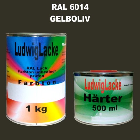 RAL 6014 1,5 kg SET Matt Autolack Qualität incl. 0,5 ltr. Härter