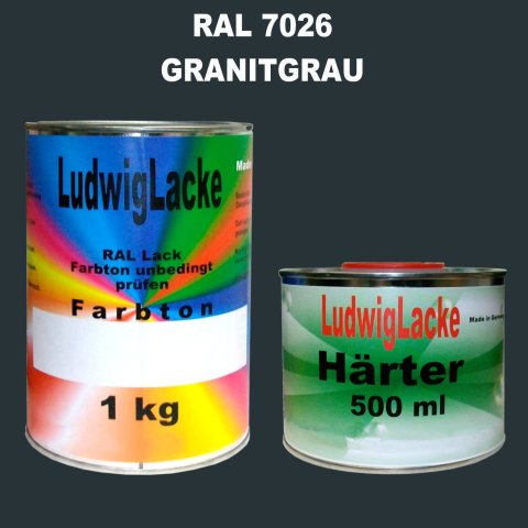 RAL 7026 1,5 kg SET Matt Autolack Qualität incl. 0,5 ltr. Härter