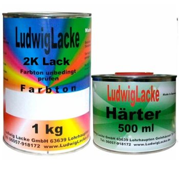 2K Acryllack Set (1,5 kg) in Lago Blue/Blau E5B für...