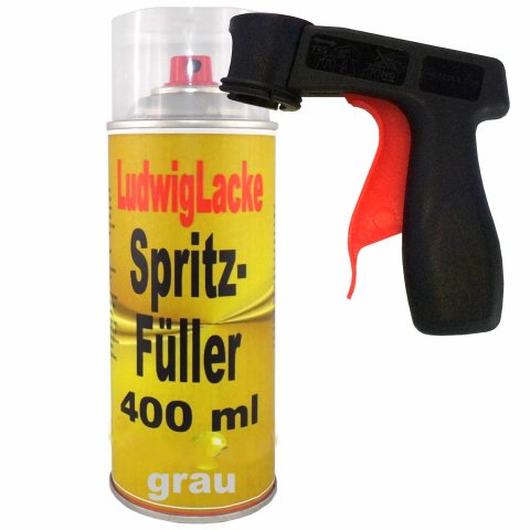 1K Spritzfüller Acryl Spritzspachtel GRAU 400ml zur Auto Lackierung &Griff