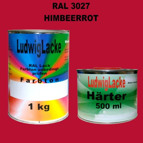 RAL 3028 1,5 kg SET Autolack Qualität GLÄNZEND incl. 0,5 ltr. Härter