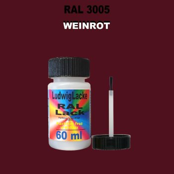 RAL 3005 Weinrot Lackstift 60ml mit Pinsel