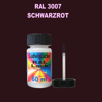 RAL 3007 Schwarzrot Lackstift 60ml mit Pinsel