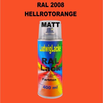 RAL 2008 HELLROTORANGE Matt 400 ml 1K Spray