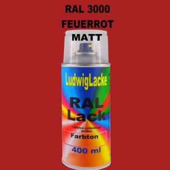 RAL 3000 Feuerrot Matt 400 ml 1K Spray