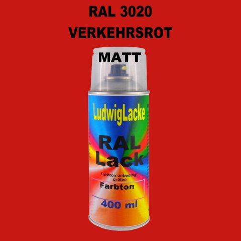 RAL 3020 Verkehrsrot Matt 400 ml 1K Spray