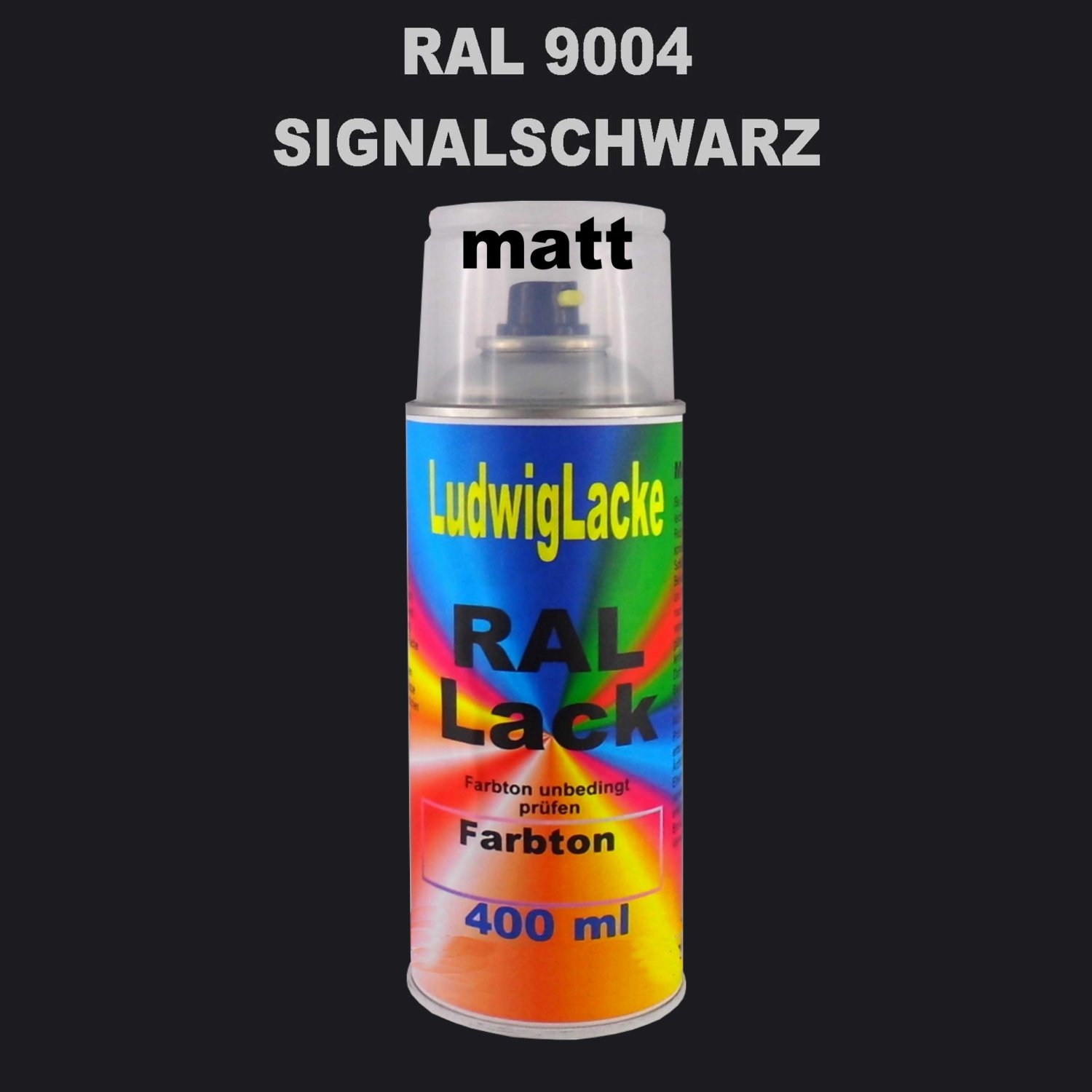 RAL 9004 Signalschwarz Matt 400 ml 1K Spray, 7,54