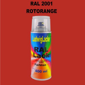 RAL 2001 ROTORANGE Seidenmatt 400 ml 1K Spray