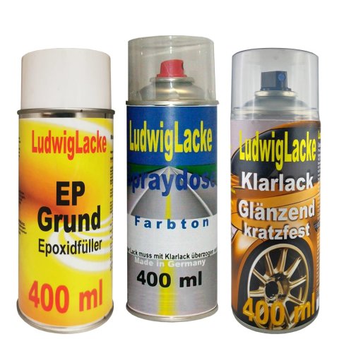 Grundierung Autolack Klarlack für Audi Nimbusgrau LZ7X je 400ml