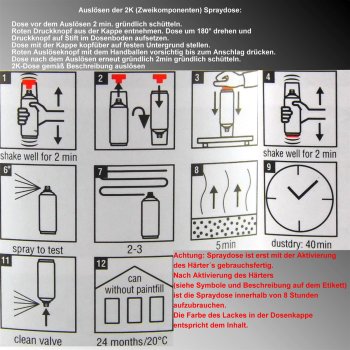 2K Autolack Spray mit Härter für VW 4015...