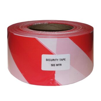 Absperrband 75mm x 500 m rot/weiß