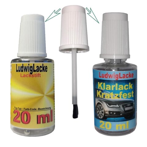 Lackstift-Set Autolack + Klarlack mit je 20ml für VW in HELLAS M. W4